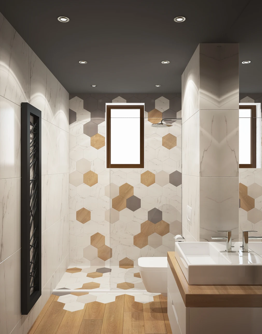 3d rendering of a bathroom interior design